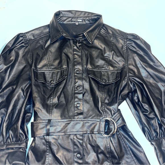 Fashion Nova Dresses & Skirts - Fashion Nova Black Faux Leather Dress